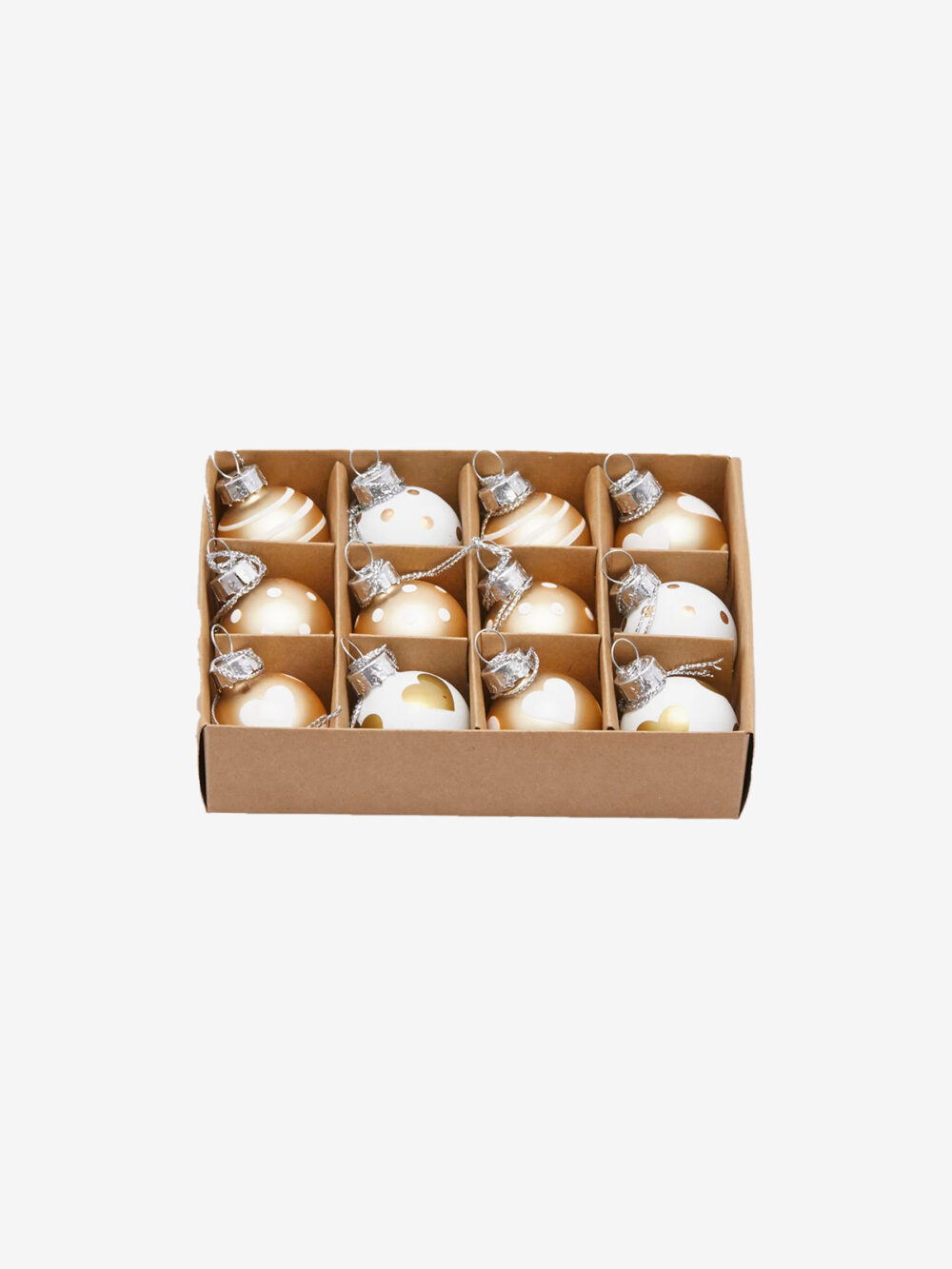 srcki-zlati-set-okraski Set mini okraskov EDG srčki zlati12 kos - Image 1