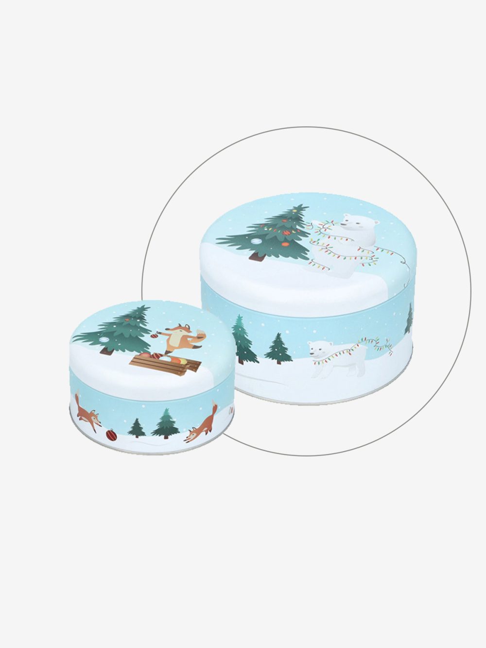 Birkmann okrogla kovinska škatla Cristmas Deco M - Image 1